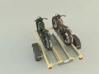 motorcycle trailer 3D model