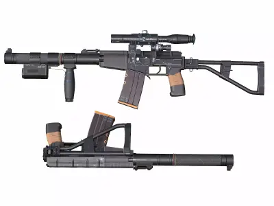 AS VAL Low-poly 3D model