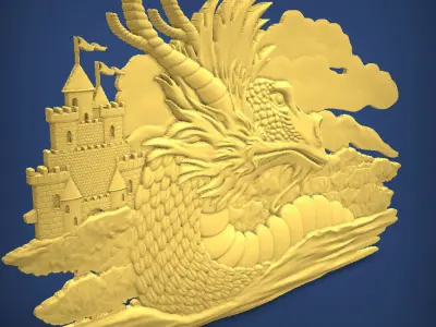 Carved panel painting STL 3D print model