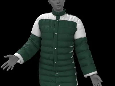 Winter Coat15  MarvelousDesigner CLO3D ZPRJ FBX OBJ MTL 3D model