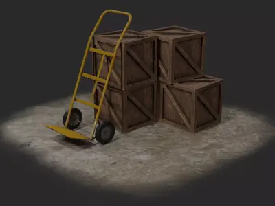 Pile of Boxes  Low-poly 3D model