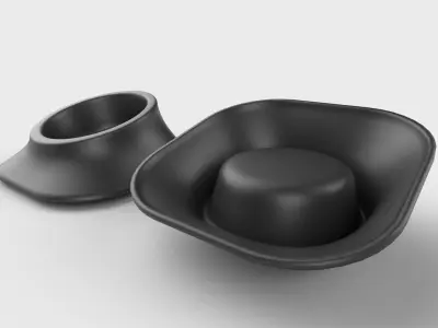 Pet Bowl M06 - with STL Low-poly 3D model