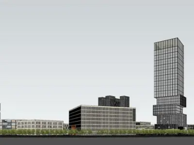 SU model of SouFun headquarters commercial office building 3D model