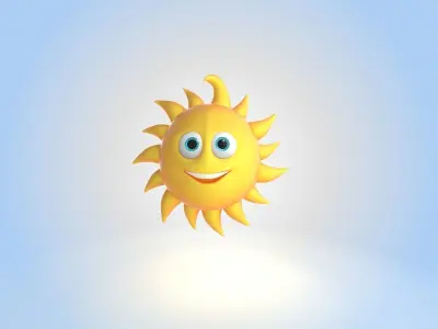 Cartoon Sun 3D model