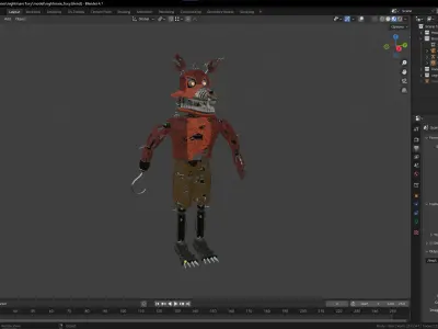 FNaF 4 Nightmare Foxy 3D model