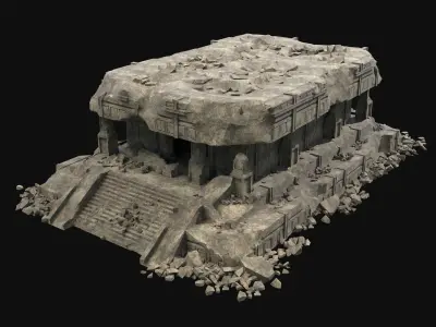 ANCIENT TEMPLE RUINS AZTEC MAYAN INCA PLATFORM RUIN COLLECTION Low-poly 3D model