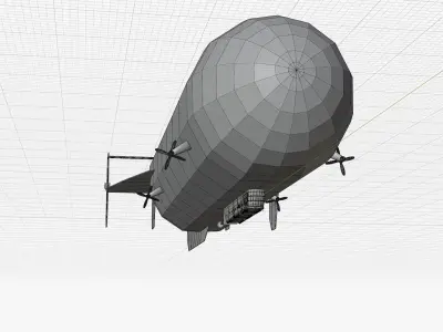 Zeppelin Airship Low-poly 3D model