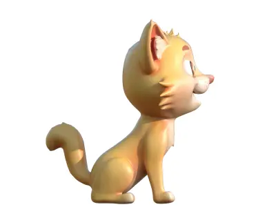 Cartoon Cat  Stylized  Game Ready Low-poly 3D model