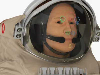 Astronaut Space Suit Orlan MK Rigged 3D model