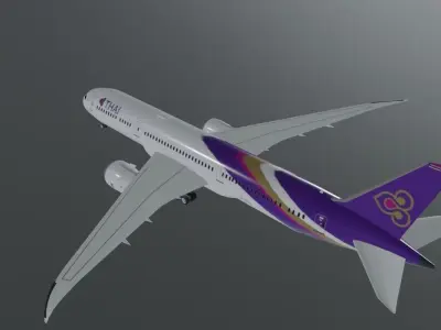 Thai airways Boeing 787 9 3d model Low-poly 3D model