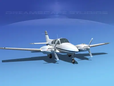 Beechcraft B55 Baron V23 3D model