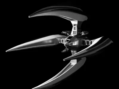 Death claw - orbital fighter Low-poly 3D model