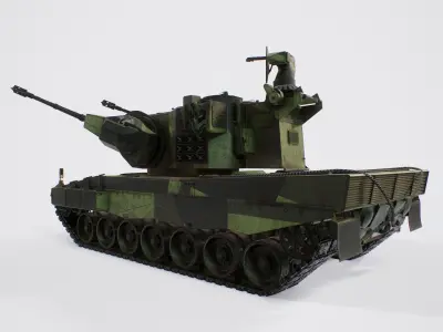 Leopard 2 Marksman - Finnish Anti-Air Vehicle Low-poly 3D model