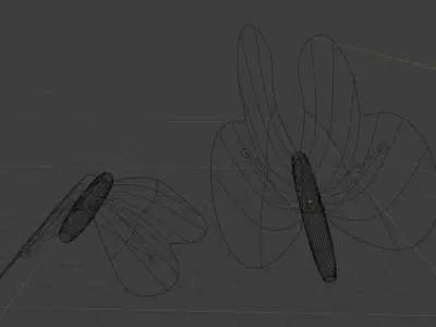 Butterflies bathroom in woods Low-poly 3D model