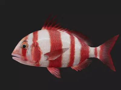 Snapper Low-poly 3D model