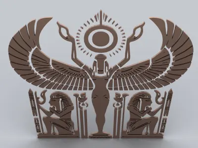Egyptian Symbols - 057 - Topology Low-poly 3D model