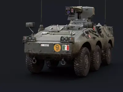 Iveco Oto Melara VBL Puma 6x6 Low-poly 3D model