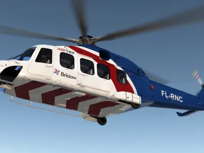 Corporate Transport Helicopter Agusta Westland AW189 Rigged 3D model