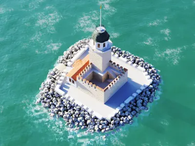 Maiden Tower - Restorated - Yeni Kiz Kulesi 3D Low Poly Model Low-poly 3D model