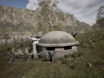 Military Bunkers Low-poly 3D model