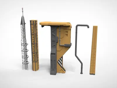 Sci-Fi architecture Elements collection 32 3D model