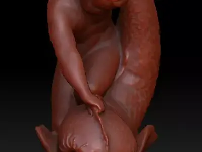 Eros Cupid and Dolphin 3D print model