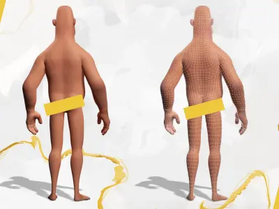 Adolf Hitler Cartoon 3d Low-poly 3D model