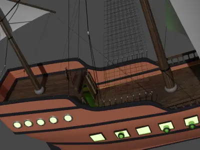 LowPoly Pirateship 3D model