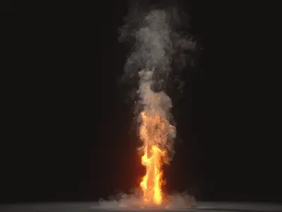 10 Animated Fire VDB Models 3D model