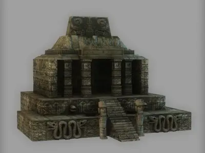 Low Poly Aztec Temple Low-poly 3D model