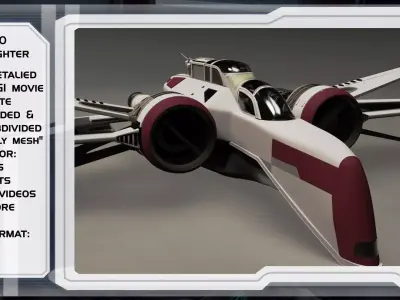 Star wars ARC-170 Starfighter ready for movie projects 3D model