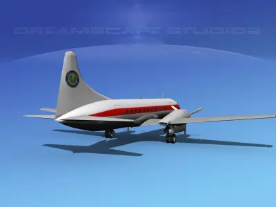 Convair CV-340 Federal Aviation Admin 3D model