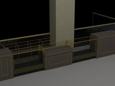 Kiosk Stand Low-poly 3D model