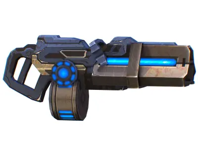 Assault heavy machine gun cannon naff barrel blaster laser arms Low-poly 3D model