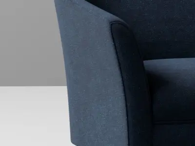  Barrel Shaped Accent Chair Blue Free 3D model