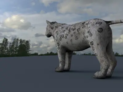 Tiger lion Grey model High Detailed 3D model Free low-poly 3D model