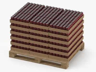 Cargo Cans Color 04 Plain and Packed 3D model