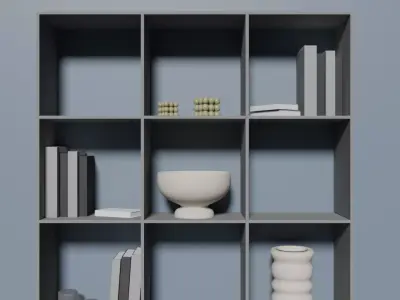 VAYS grey shelf for books and toys 3D model