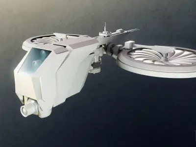 Drone spacecraft with two propellers 3D model