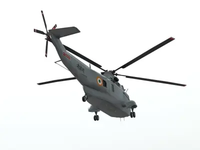 Westland SeaKing MK42C Indian Navy Low-poly 3D model