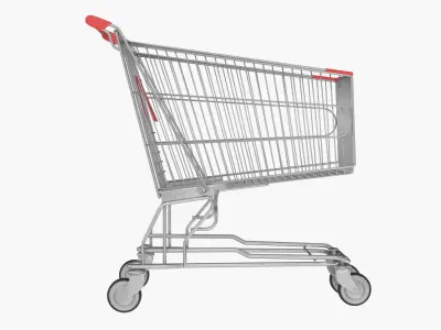 Shopping Cart Red 3D model
