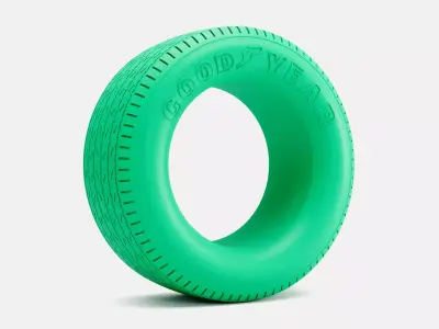 15x8 Goodyear Blue Streak 700 Tire 3D print model