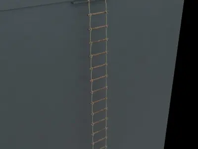 Rope ladder animated Low-poly 3D model