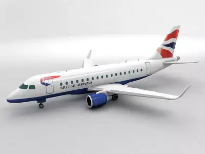 Embraer ERJ 170 - British Airways Low-poly 3D model