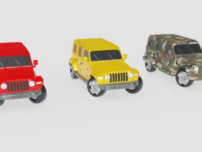 wrangler jeep package Low-poly 3D model