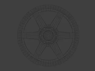 Car Rim with 6 Spokes Low-poly 3D model