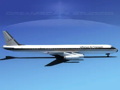Douglas DC-8-63 JAT 3D model