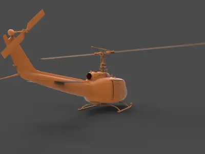 UH-1H orange helicopter 3D print model