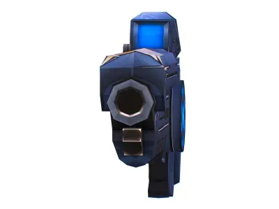 LowPoly Sci-Fi Cartoon Assault Rifle Future Low-poly 3D model