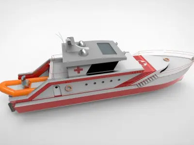 Ambulance boat 3D model